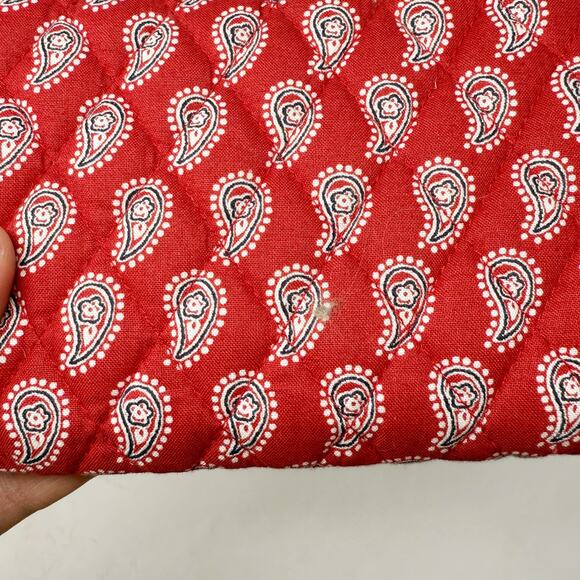 Vera Bradley Red Petite Red Bandana Paisley Turnlock Wallet Wristlet Strap - Picture 7 of 10